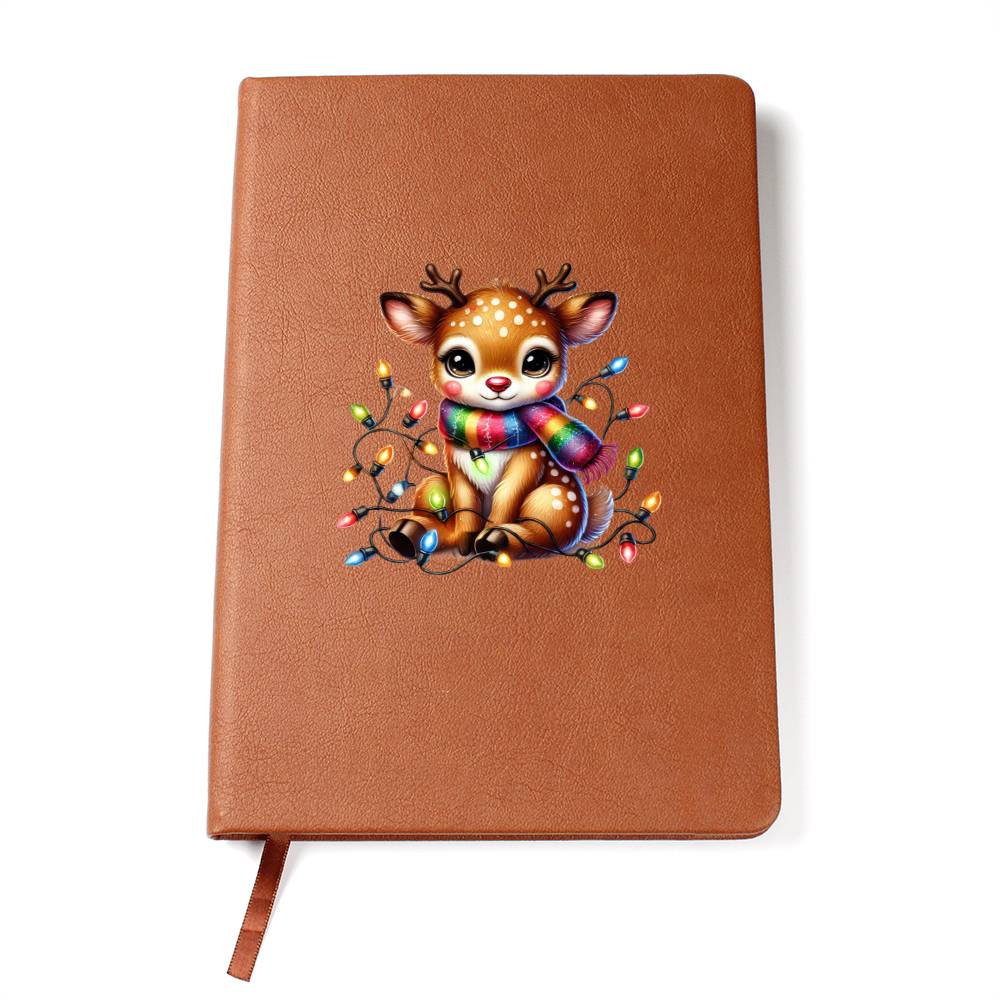 Cute Christmas Reindeer 023 - Vegan Leather Journal