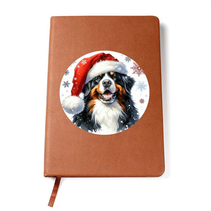 Christmas Dog - Bernese Mountain Dog - Vegan Leather Journal