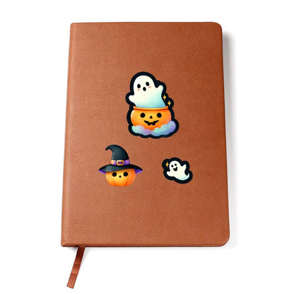 Cute Halloween Sticker 102 - Vegan Leather Journal