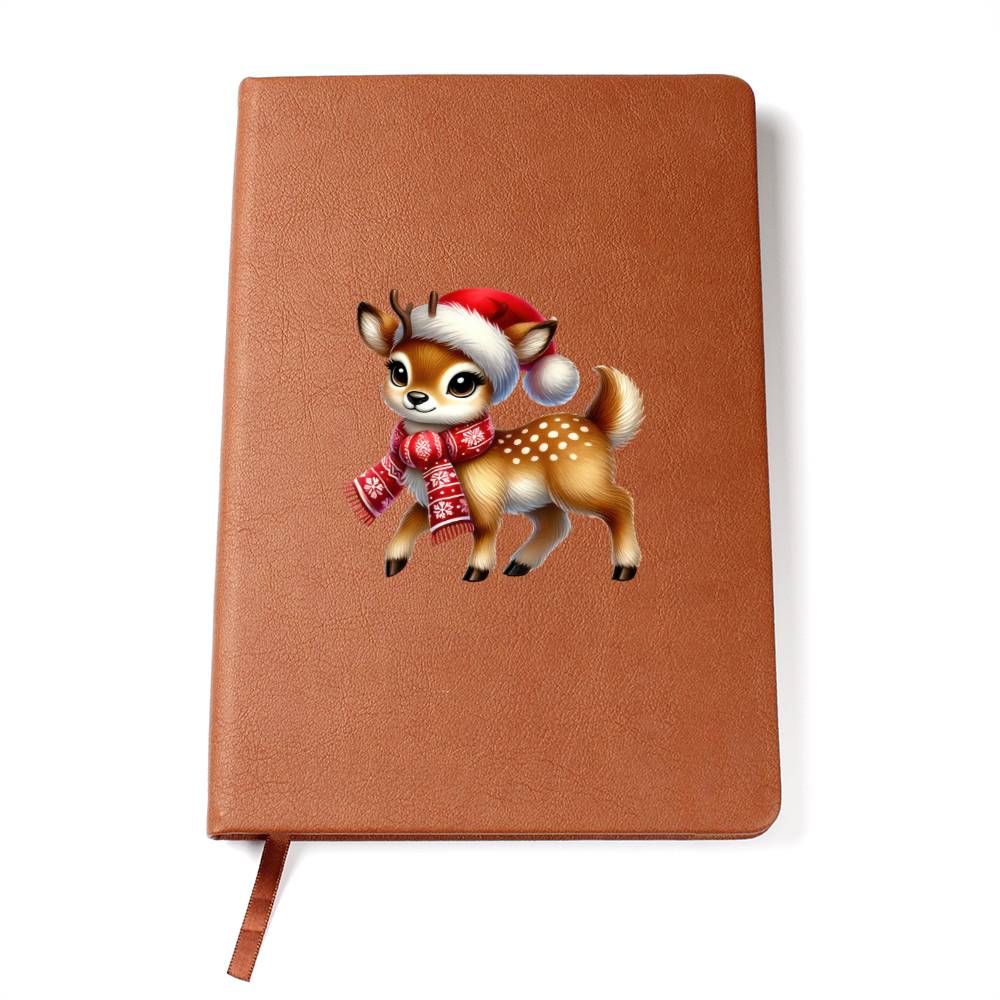 Cute Christmas Reindeer 013 - Vegan Leather Journal
