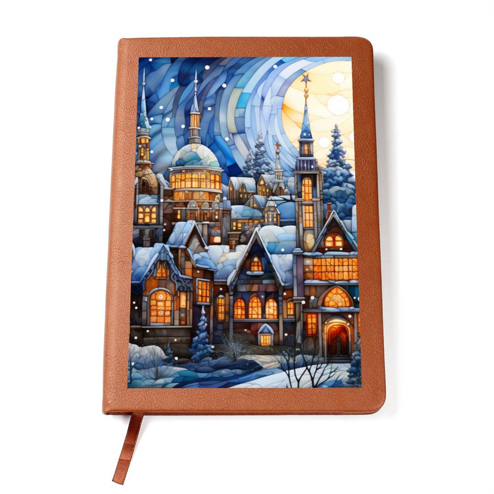 Christmas Stained Glass Design 004 - Vegan Leather Journal