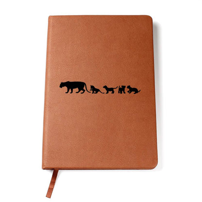 Mama Lioness With 4 Cubs - Vegan Leather Journal