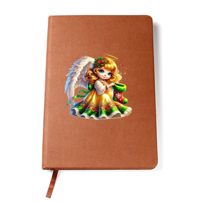 Cute Christmas Angel 003 - Vegan Leather Journal