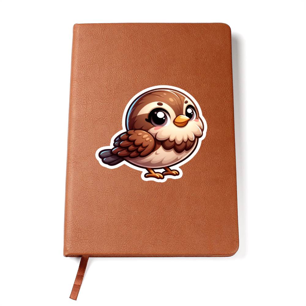Cute Sparrow sticker 174 - Vegan Leather Journal
