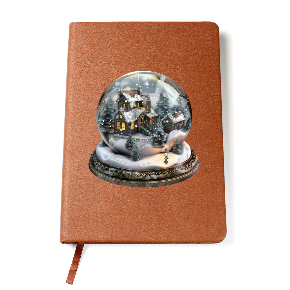 Watercolor Christmas Snow Globe 033 - Vegan Leather Journal