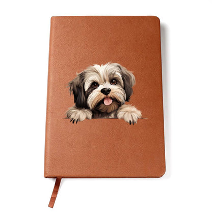 Lhasa Apso Peeking - Vegan Leather Journal