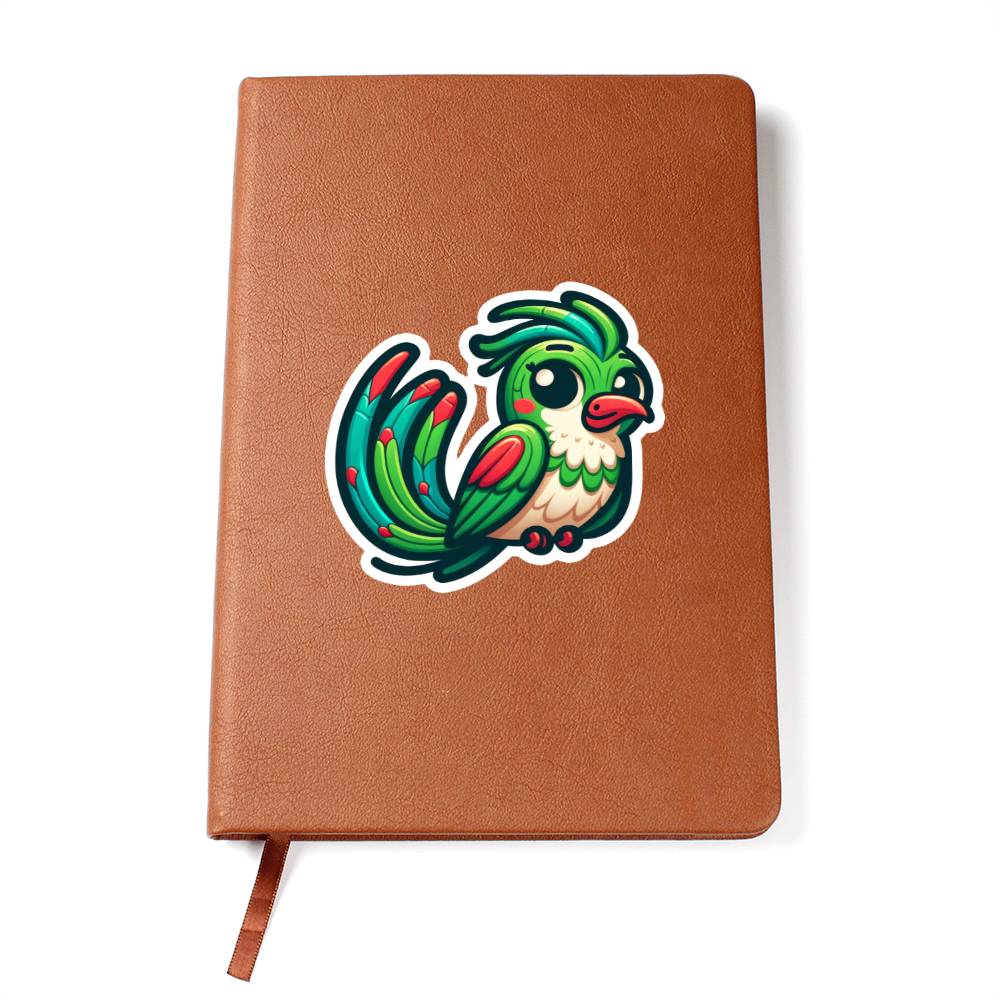 Cute Quetzal sticker 135 - Vegan Leather Journal