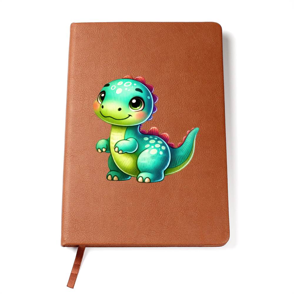 Colorful Baby Dinosaur 083 - Vegan Leather Journal