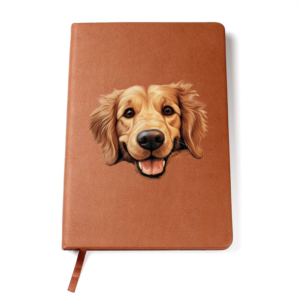 Golden Retriever Peeking - Vegan Leather Journal