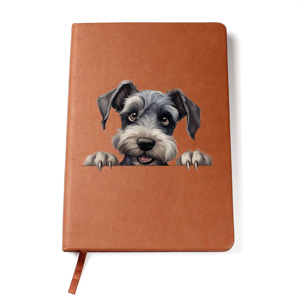 Cesky Terrier Peeking - Vegan Leather Journal