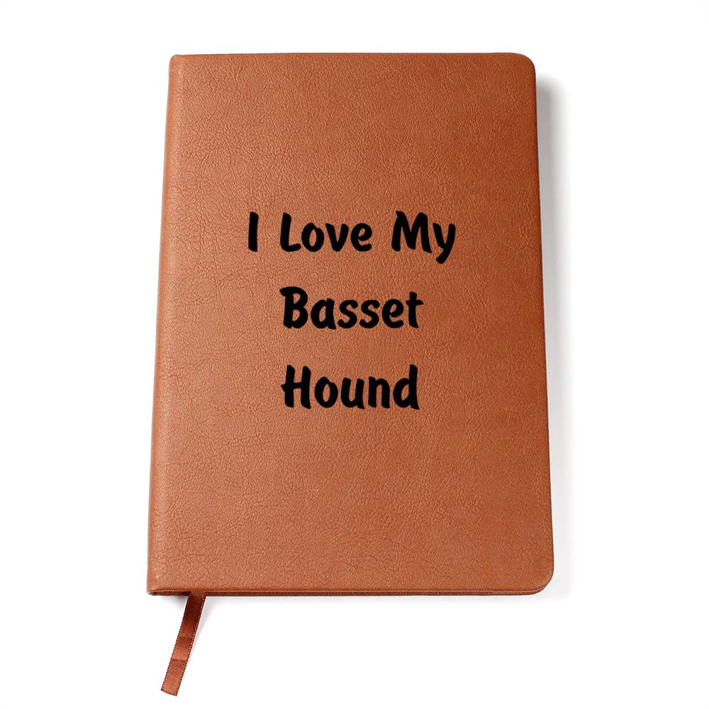 Love My Basset Hound v4 - Vegan Leather Journal