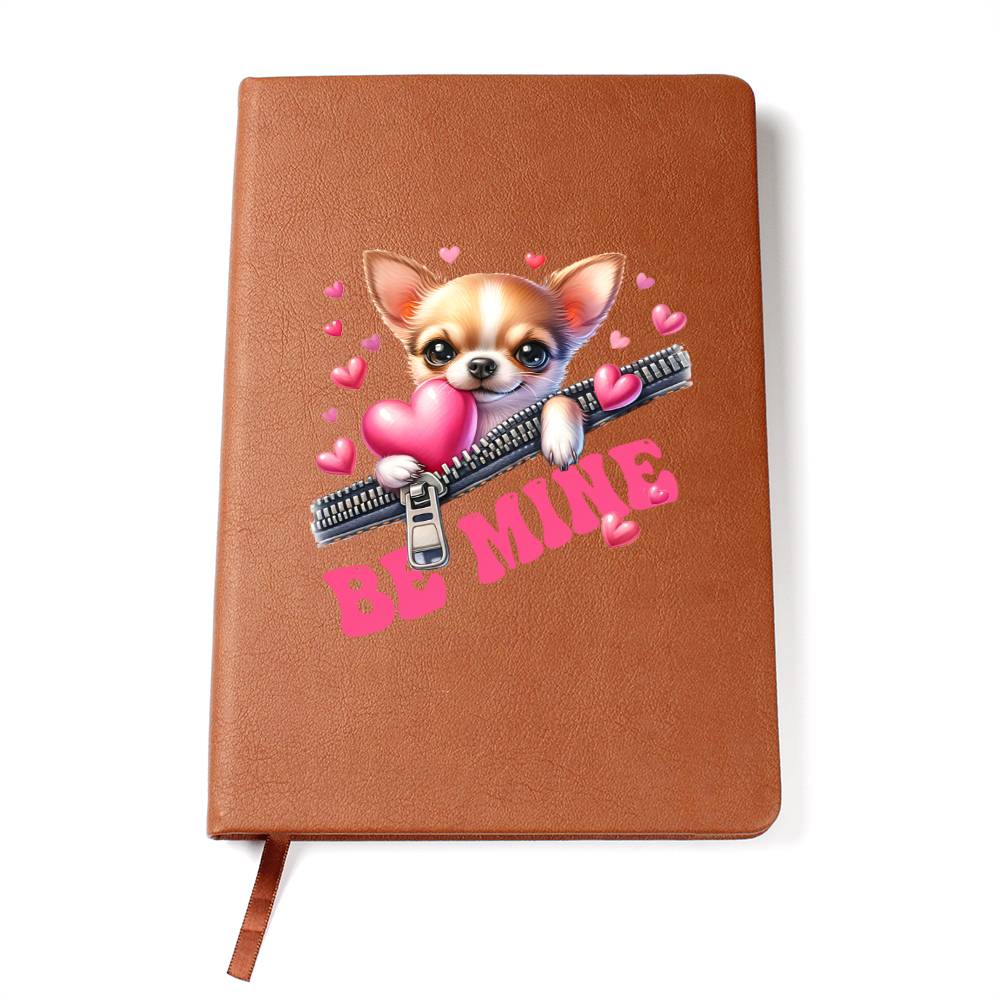Valentine's Day Dog And Zipper 035 Be Mine - Vegan Leather Journal