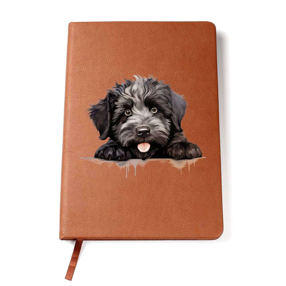 Bouvier des Flandres Peeking - Vegan Leather Journal