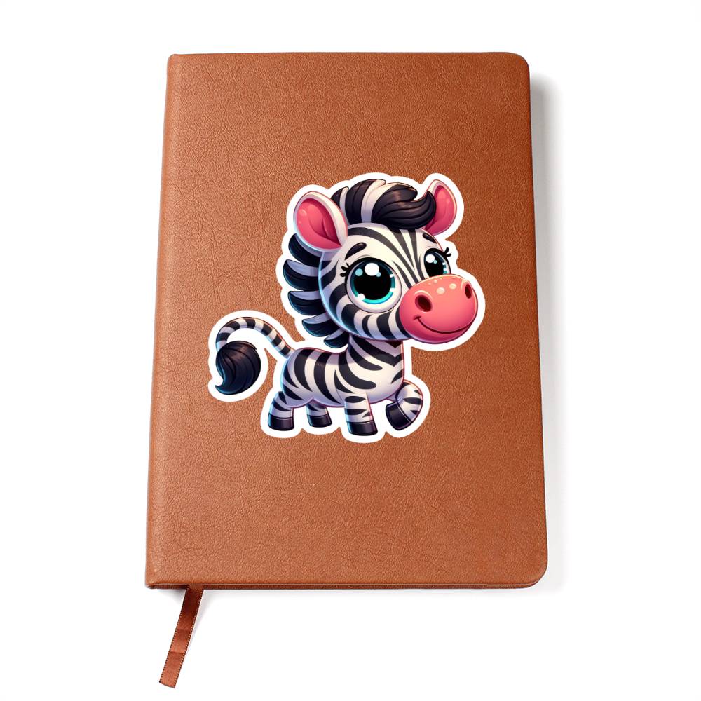 Cute Zebra sticker 217 - Vegan Leather Journal
