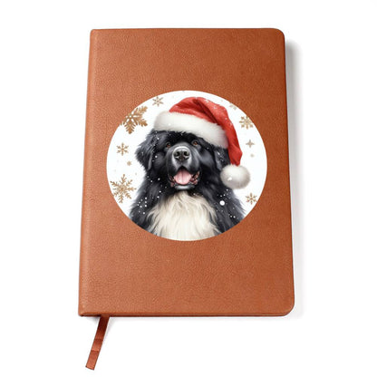 Christmas Dog - Newfoundland - Vegan Leather Journal