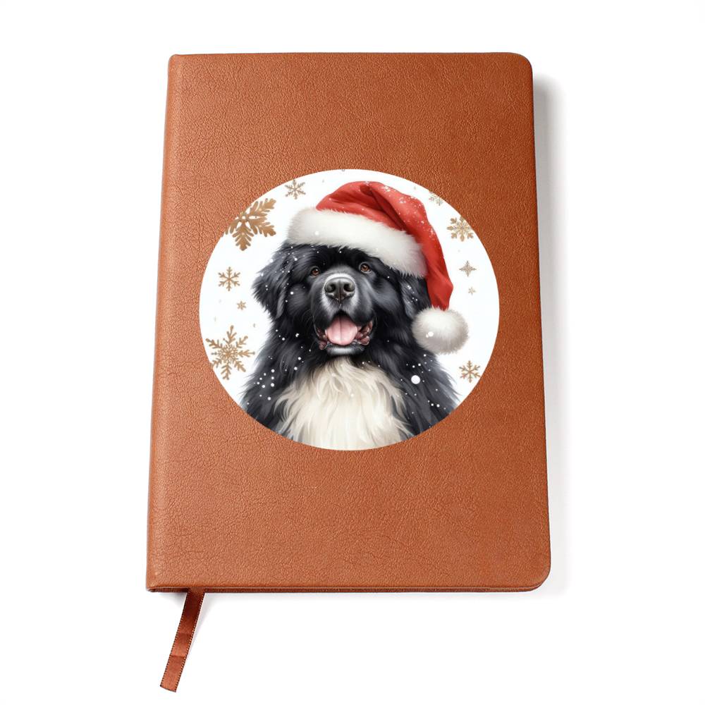 Christmas Dog - Newfoundland - Vegan Leather Journal