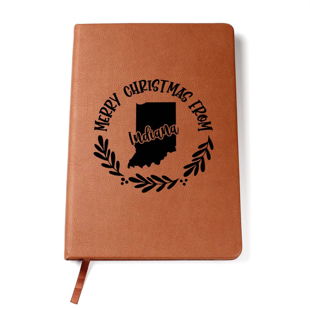 Merry Christmas From Indiana - Vegan Leather Journal
