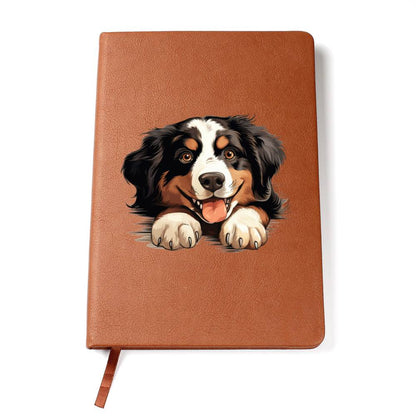 Bernese Mountain Dog Peeking - Vegan Leather Journal