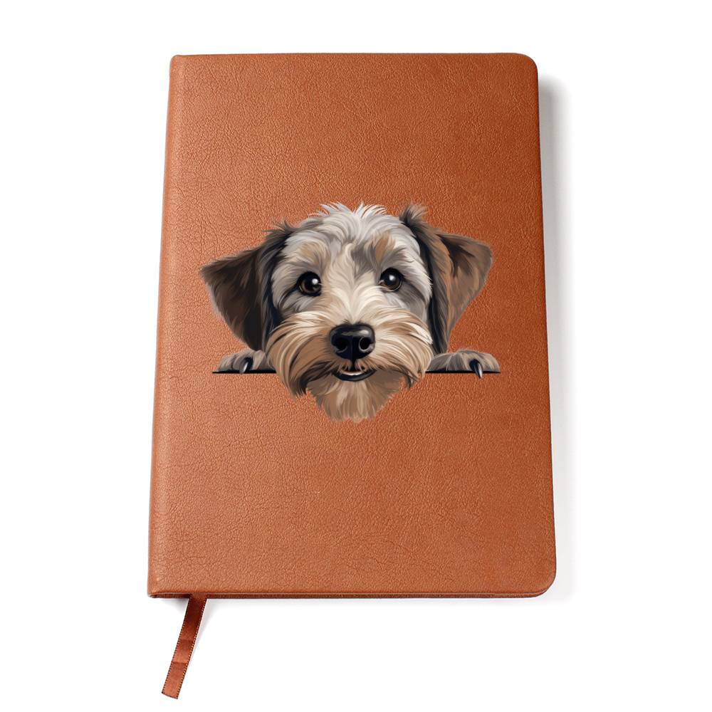 Dandie Dinmont Terrier Peeking - Vegan Leather Journal