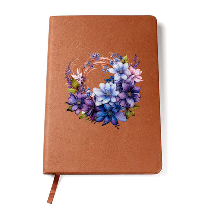 Floral Flower Wreath 112 - Vegan Leather Journal