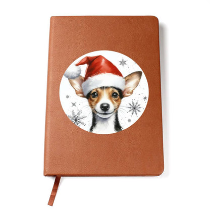 Christmas Dog - Rat Terrier - Vegan Leather Journal