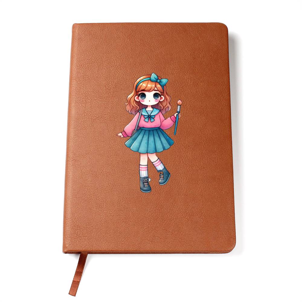 Cute Back to School Sticker 025 - Vegan Leather Journal