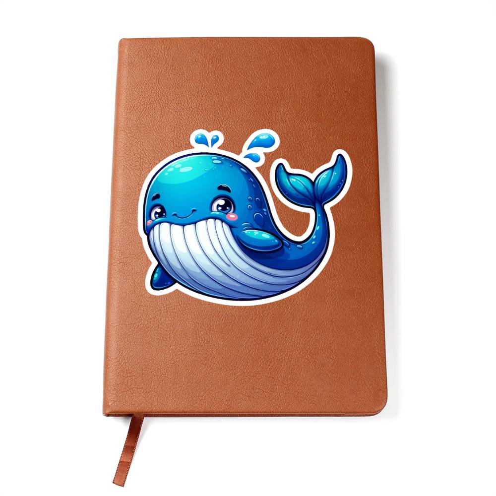 Cute Whale sticker 215 - Vegan Leather Journal