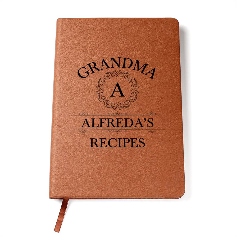 Grandma Alfreda's Recipes - Vegan Leather Journal
