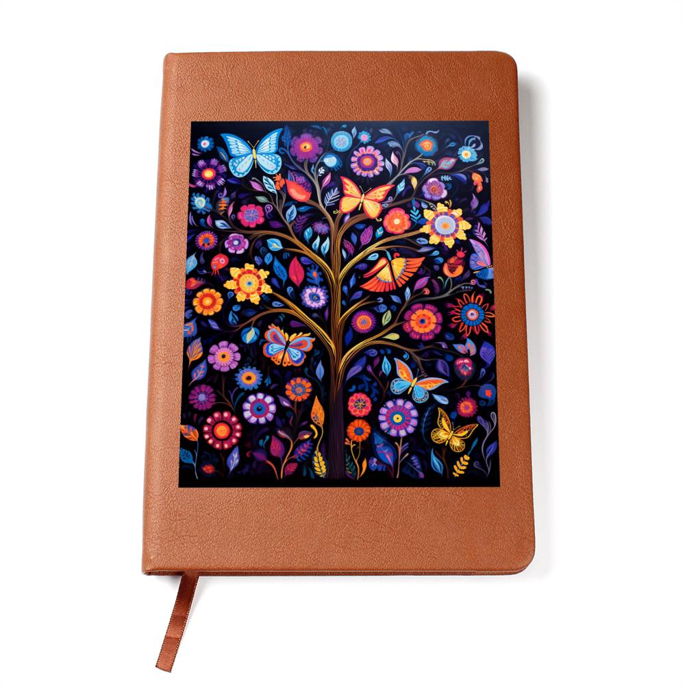 Birds And Floral Design 104 - Vegan Leather Journal