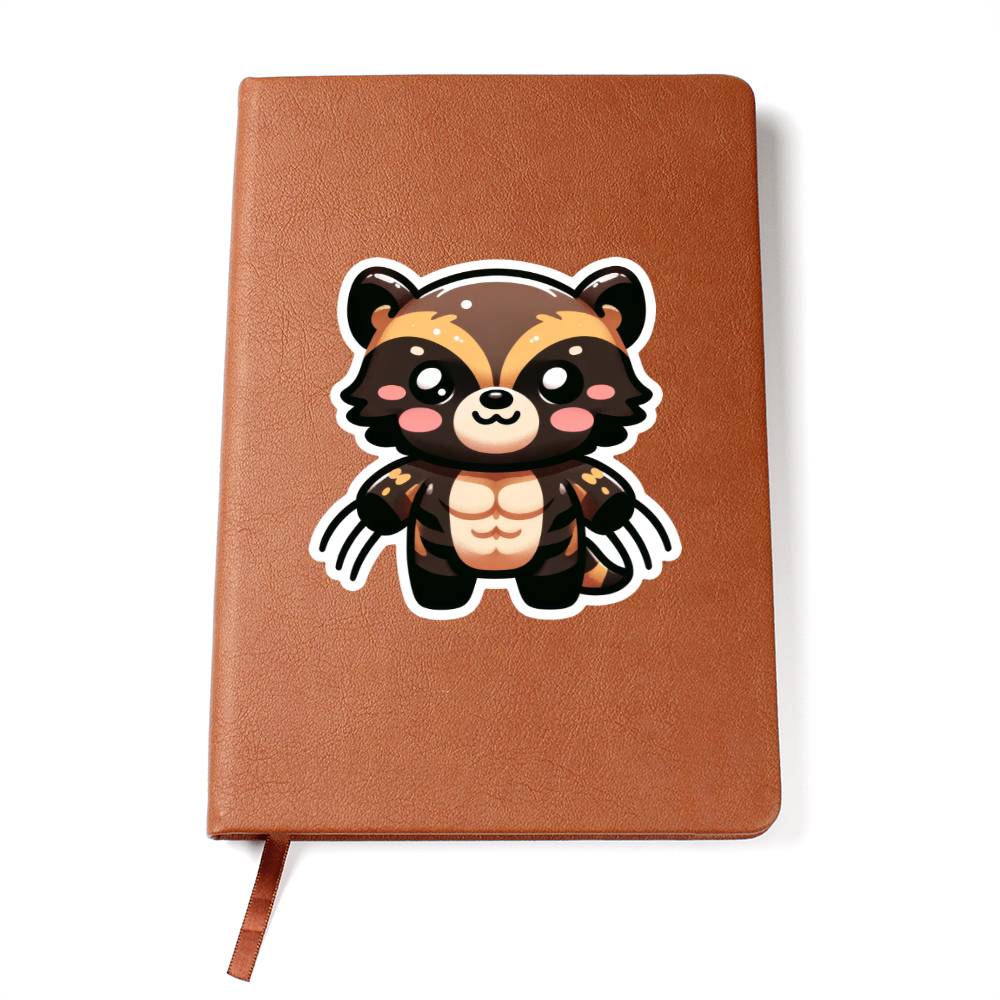 Cute Wolverine sticker 206 - Vegan Leather Journal