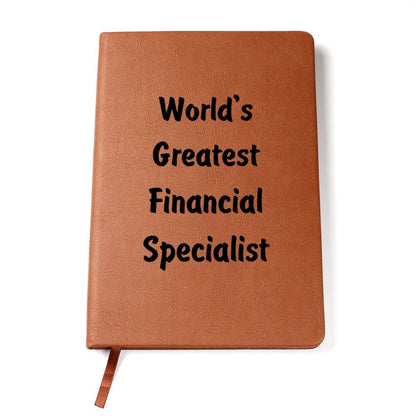 World's Greatest Financial Specialist v1 - Vegan Leather Journal