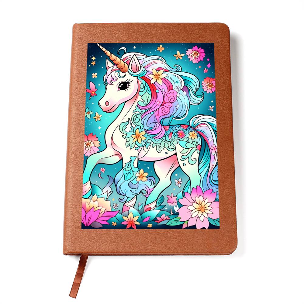 Cute Unicorn 056 - Vegan Leather Journal