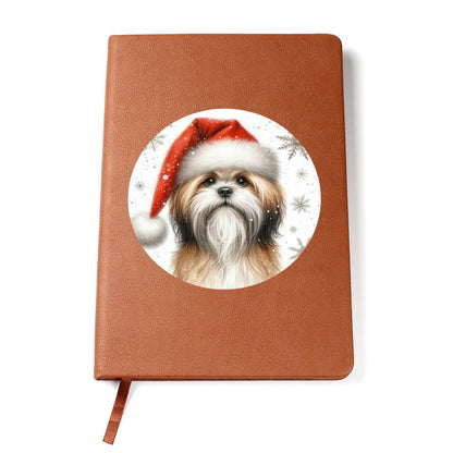 Christmas Dog - Lhasa Apso - Vegan Leather Journal