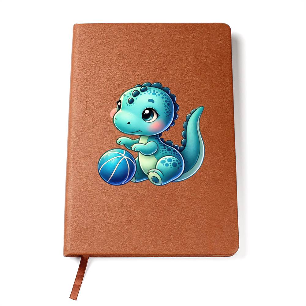 Colorful Baby Dinosaur 004 - Vegan Leather Journal