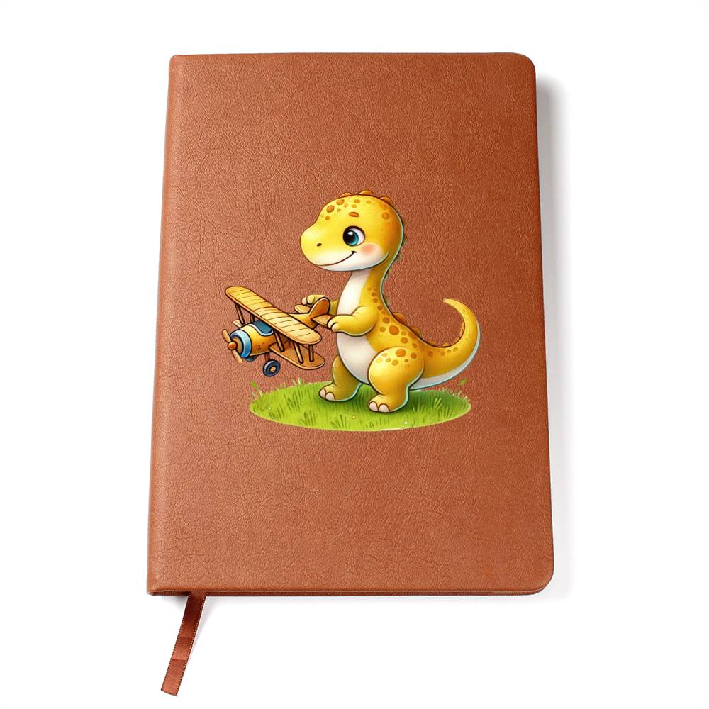Colorful Baby Dinosaur 057 - Vegan Leather Journal
