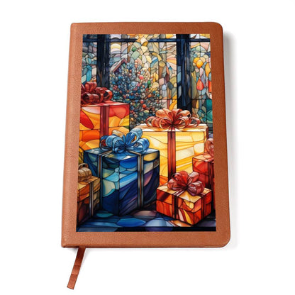 Christmas Stained Glass Design 020 - Vegan Leather Journal
