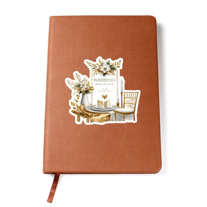 Luxury Wedding Decor Sticker 021 - Vegan Leather Journal