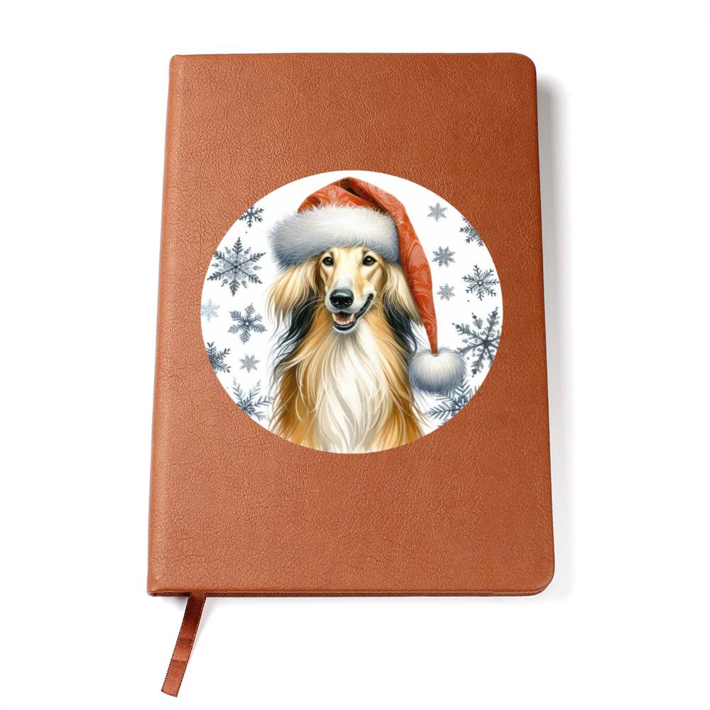 Christmas Dog - Saluki - Vegan Leather Journal