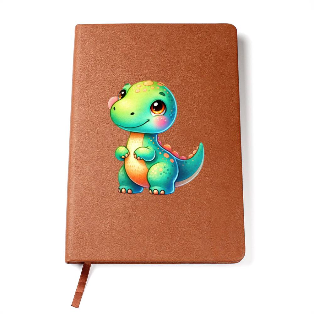 Colorful Baby Dinosaur 073 - Vegan Leather Journal
