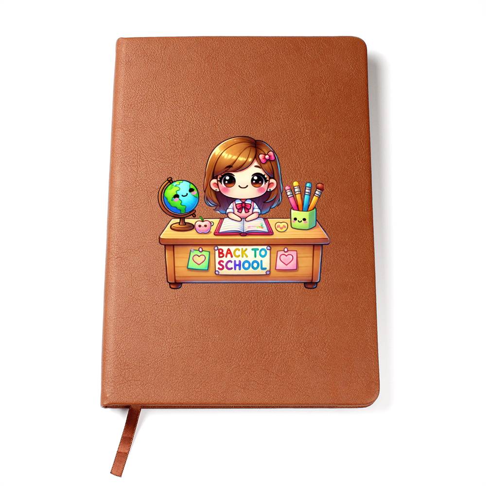 Cute Back to School Sticker 086 - Vegan Leather Journal