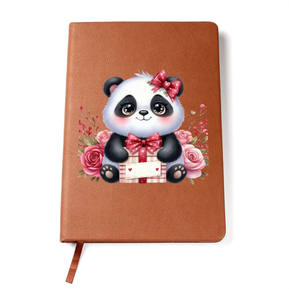 Valentine's Day Panda 009 - Vegan Leather Journal