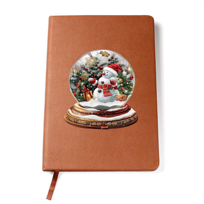 Watercolor Christmas Snow Globe 018 - Vegan Leather Journal
