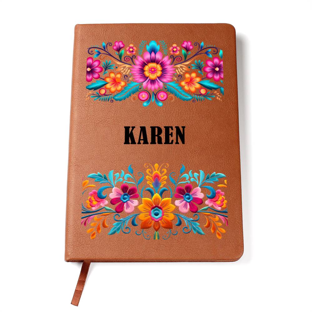 Karen (Mexican Flowers 1) - Vegan Leather Journal