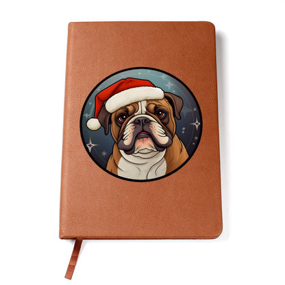 Dog Stained Glass Christmas Design 031 - Vegan Leather Journal