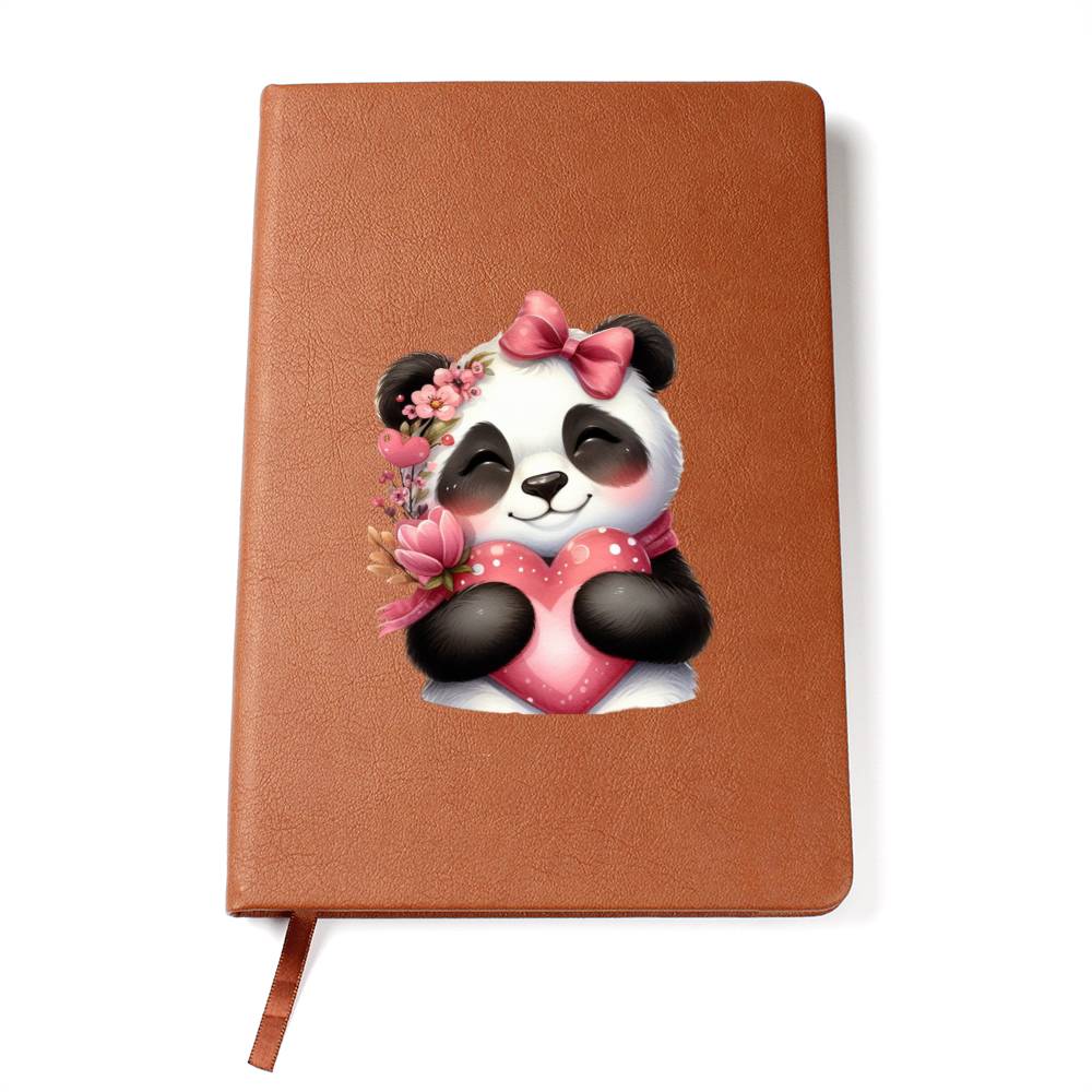 Valentine's Day Panda 013 - Vegan Leather Journal