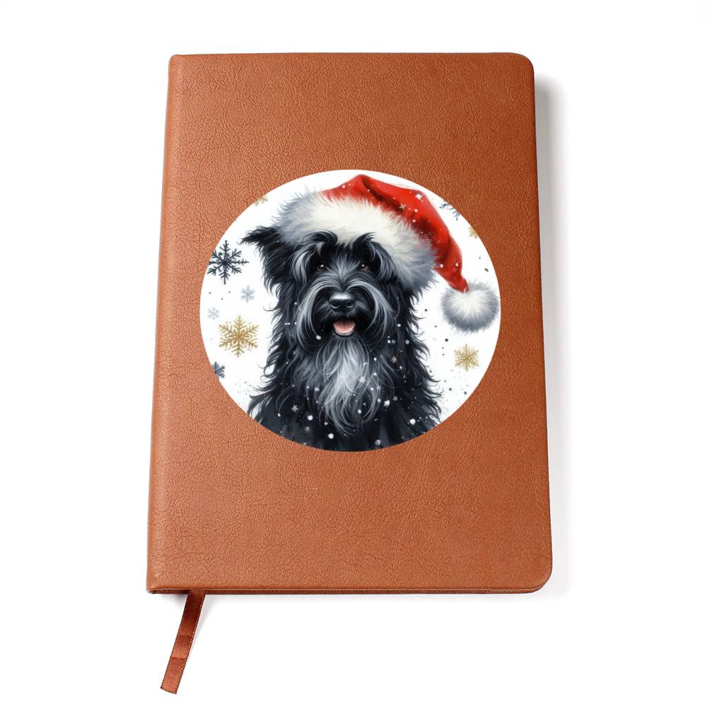 Christmas Dog - Black Russian Terrier - Vegan Leather Journal