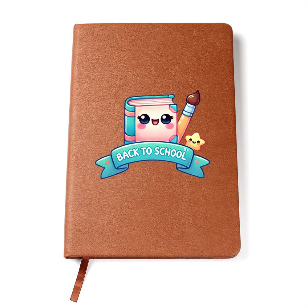 Cute Back to School Sticker 063 - Vegan Leather Journal
