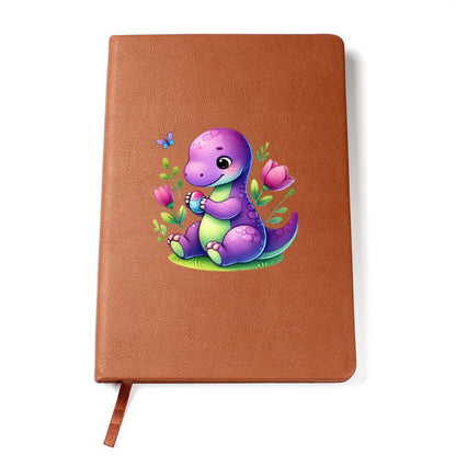 Colorful Baby Dinosaur 024 - Vegan Leather Journal