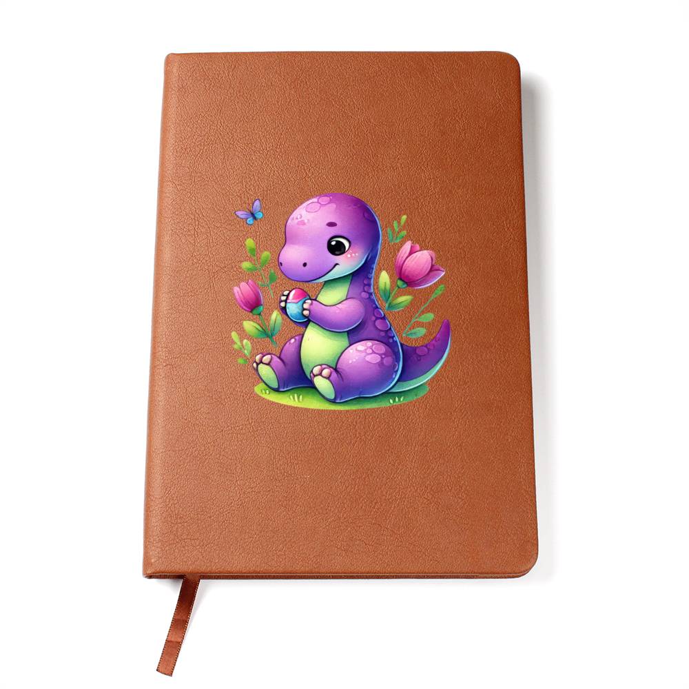 Colorful Baby Dinosaur 024 - Vegan Leather Journal
