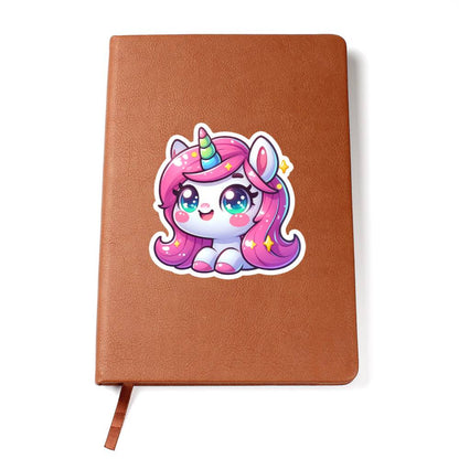 Cute Unicorn sticker 207 - Vegan Leather Journal